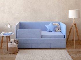 Диван-кровать Happy (васильковый) в Майском - majskij.mebel-nsk.ru | фото
