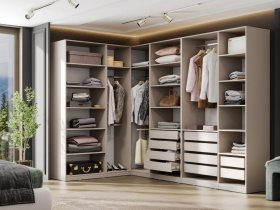 Гардеробная Эккервуд (меланж) в Майском - majskij.mebel-nsk.ru | фото