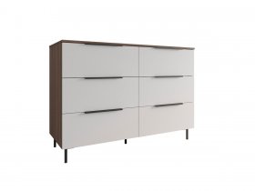 Комод 1300 Роза (орех франклин карамельный/бежевый скин) в Майском - majskij.mebel-nsk.ru | фото