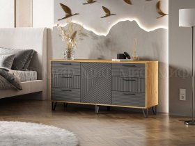 Комод (1500) Флэш (дуб крафт/браш графит) в Майском - majskij.mebel-nsk.ru | фото