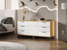 Комод (1500) Флэш (дуб крафт/браш вайт) в Майском - majskij.mebel-nsk.ru | фото