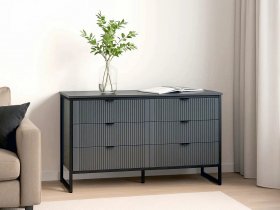 Комод 6 ящиков Нора (металл бруклин/графит) в Майском - majskij.mebel-nsk.ru | фото