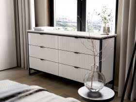 Комод 6 ящиков Нора (персидский жемчуг) в Майском - majskij.mebel-nsk.ru | фото