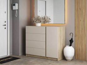 Комод Бостон  КМ-001 (дуб крафт серый/кашемир) в Майском - majskij.mebel-nsk.ru | фото