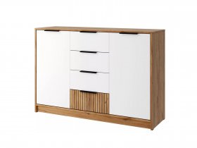 Комод КМ-002 Ивис (дуб крафт золотой/белый) в Майском - majskij.mebel-nsk.ru | фото