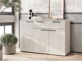 Комод Стандарт-4 NEW (дуб крафт белый) в Майском - majskij.mebel-nsk.ru | фото