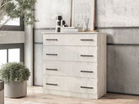Комод Стандарт-6 NEW (дуб крафт белый) в Майском - majskij.mebel-nsk.ru | фото