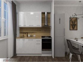 Кухонный гарнитур МДФ Выгодно и точка 1,5 м (белый глянец) в Майском - majskij.mebel-nsk.ru | фото