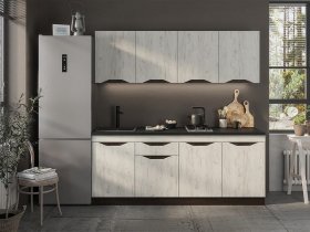 Кухонный гарнитур Паола 2,0м (дуб крафт белый/венге) в Майском - majskij.mebel-nsk.ru | фото