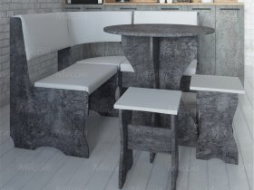 Кухонный уголок Лотос  (цемент темный к/з White) в Майском - majskij.mebel-nsk.ru | фото