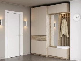 Модульная прихожая Бостон (дуб крафт серый/кашемир) в Майском - majskij.mebel-nsk.ru | фото