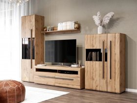 Модульная стенка Ницца (дуб вотан) в Майском - majskij.mebel-nsk.ru | фото