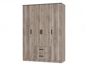 Шкаф четырехстворчатый Титан (дуб смоки) в Майском - majskij.mebel-nsk.ru | фото