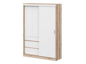 Шкаф-купе (1,5м) Брауни (дуб делано/белый) в Майском - majskij.mebel-nsk.ru | фото