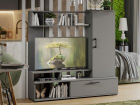 Стенка «Сиена» (графит серый) в Майском - majskij.mebel-nsk.ru | фото