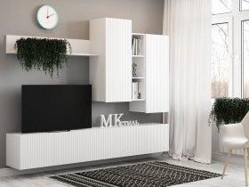 Стенка Сканди (белый) в Майском - majskij.mebel-nsk.ru | фото