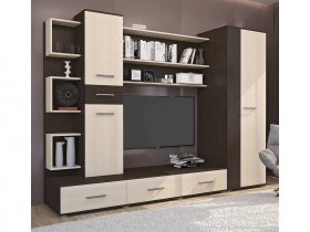 Стенка Верона (дуб венге/дуб молочный) в Майском - majskij.mebel-nsk.ru | фото