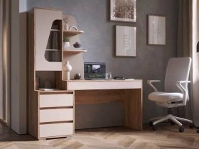 Стол компьютерный Пифагор (дуб вотан/кашемир) в Майском - majskij.mebel-nsk.ru | фото