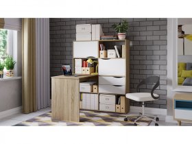 Стол письменный тип 7 (дуб сонома/белый ясень) в Майском - majskij.mebel-nsk.ru | фото
