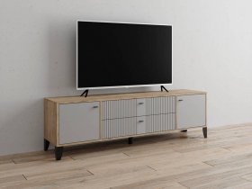 Тумба под ТВ Парус-10 (дуб крафт серый/серый) в Майском - majskij.mebel-nsk.ru | фото