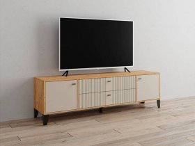 Тумба под ТВ Парус-10 (дуб крафт золотой/сантьяго софт) в Майском - majskij.mebel-nsk.ru | фото