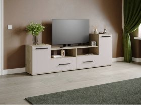 Тумба под ТВ Парус-2 (дуб крафт серый/кашемир) в Майском - majskij.mebel-nsk.ru | фото